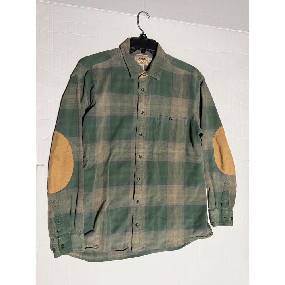 Vintage 90s Cabela's Outfitter Flannel Shirt XL Tall Elbow Patch